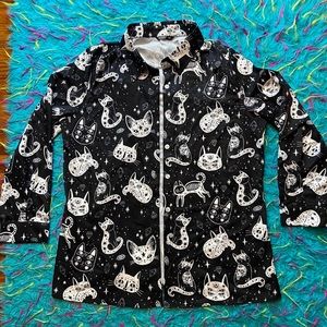 Button up gothic cat shirt size XL